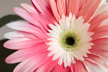 Macro Close-up of Pink Gerbera Flower Petals, Soft Gradient Colors, Detailed Texture, Botanical Photography, High Resolution, Nature Image, Floral Beauty