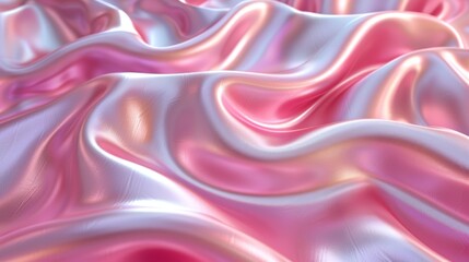 Obraz premium The photo shows opulent pink silk fabric, with soft folds and shiny texture, suitable for elegant backgrounds. High quality photo