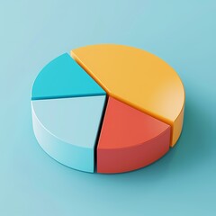 Obraz premium Modern Investment Portfolio Management in Flat Design with 3D Render and Split-Complementary Color Scheme