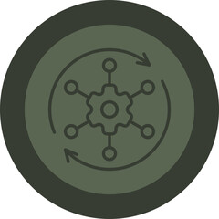 Automated Solutions Line Green Circle Icon