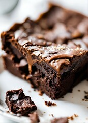 brownie on a white background