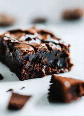 brownie on a white background