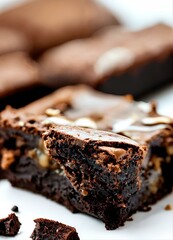 brownie on a white background