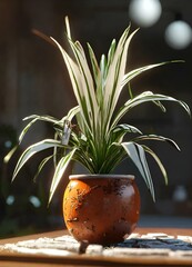 a green plant in apot