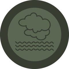Mist Line Green Circle Icon