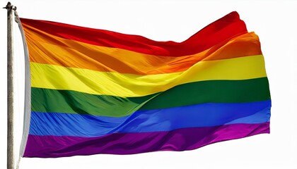 Obraz premium lgbt flag on a white background, queer lgbtq pride month, parade, june 1st, fight against homophobia and bullying, tolerance