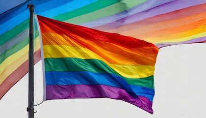 lgbt flag on a white background, queer lgbtq pride month, parade, june 1st, fight against homophobia and bullying, tolerance