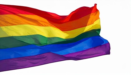 Obraz premium lgbt flag on a white background, queer lgbtq pride month, parade, june 1st, fight against homophobia and bullying, tolerance