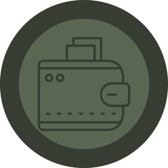 Wallet Line Green Circle Icon