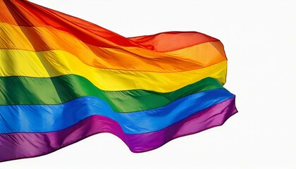 Obraz premium lgbt flag on a white background, queer lgbtq pride month, parade, june 1st, fight against homophobia and bullying, tolerance