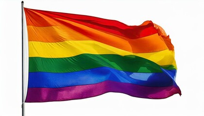 Obraz premium lgbt flag on a white background, queer lgbtq pride month, parade, june 1st, fight against homophobia and bullying, tolerance