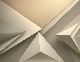 Cream and grey modern abstract background design featuring geometric triangle shapes, subtle gradient, captivating noise, and fine-grain texture—a visual symphony in harmonious abstraction