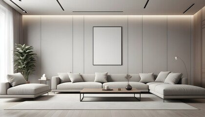 Photo interior modern design room 3D illustration