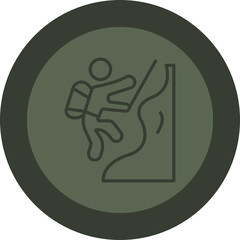 Climbing Line Green Circle Icon