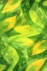 Bug pattern with Butterfly wings, bright greens and yellows, ai generated