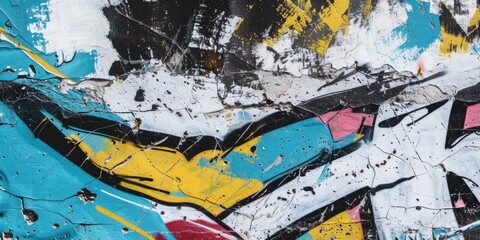 Fototapeta premium Textured Urban Graffiti on Concrete Wall