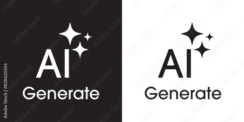 Aufkleber Generate AI icon. Artificial intelligence and Machine learning technology concept. AI enters by command prompt to generate ideas. Chat with AI. UI UX design, Vector illustration.