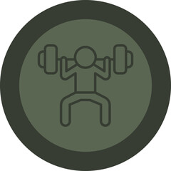 Weight Lifting Line Green Circle Icon