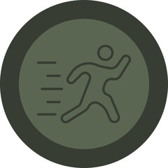 Running Line Green Circle Icon