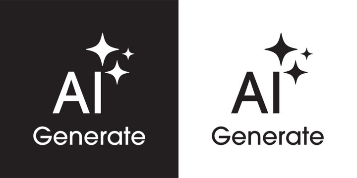 Generate AI icon. Artificial intelligence and Machine learning technology concept. AI enters by command prompt to generate ideas. Chat with AI. UI UX design, Vector illustration.