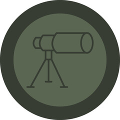 Telescope Line Green Circle Icon