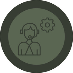 It Support Line Green Circle Icon