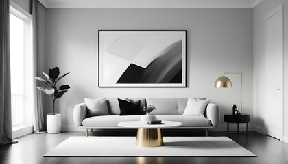 Photo interior modern design room 3D illustration