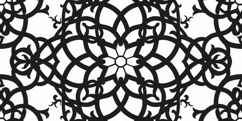 Naklejka premium pattern design white background with black elements symbolizing Arabian luxury