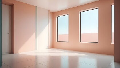 Photo interior modern design room 3D illustration