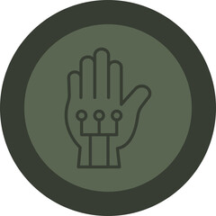 Wired Gloves Line Green Circle Icon