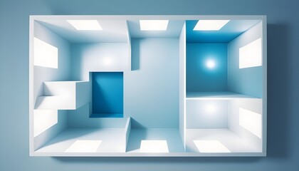 Photo interior modern design room 3D illustration