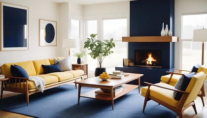 Photo interior modern design room 3D illustration
