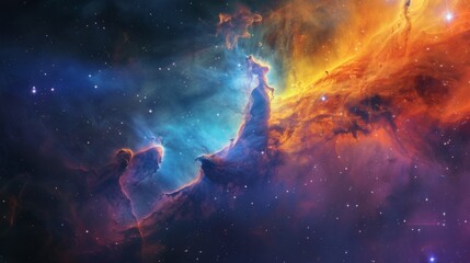 Fototapeta premium Colorful space galaxy cloud nebula Starry night cosmos background. Magic Infinite universe