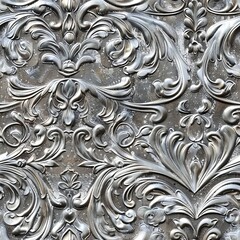 Antique embossed silver texture, seamless tile pattern