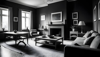 Fototapeta premium Photo interior modern design room 3D illustration