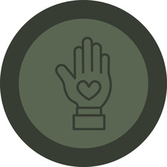 Kindness Line Green Circle Icon