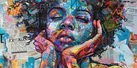 Obraz premium Vibrant Urban Street Art Graffiti