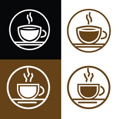 Coffee cup vector icons set. Coffee cup icon, cup of coffee icon vector design template.