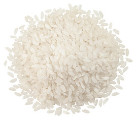 Rice isolated on white background, full depth of field