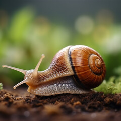 snail on a leaf generate by AI