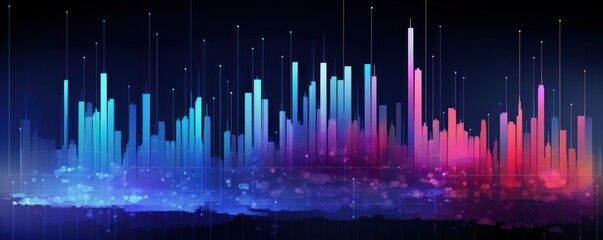 Colorful abstract statistics chart wallpaper background illustration stock market graph going up trend bullish