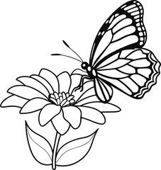 Butterfly with Flower Wings, Monarch on the flower