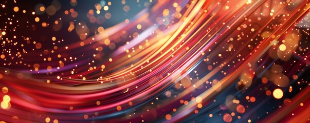 Obraz premium The lines of light swirl in different colors. The glowing light effect creates a feeling of movement and energy.