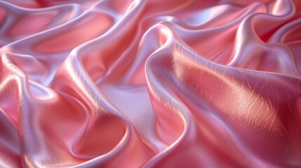 Obraz premium The photo shows opulent pink silk fabric, with soft folds and shiny texture, suitable for elegant backgrounds. High quality photo