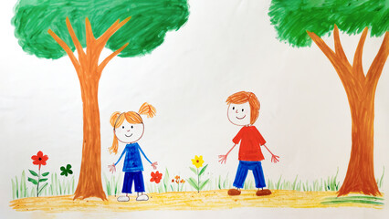 children's drawing people