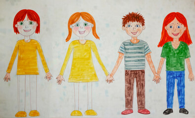children's drawing people