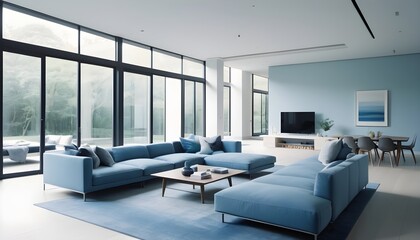 Photo interior modern design room 3D illustration