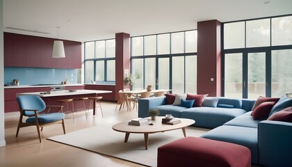 Photo interior modern design room 3D illustration