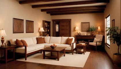 Photo interior modern design room 3D illustration