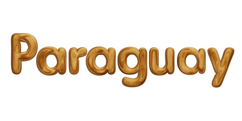 Wooden Paraguay text for country concept
